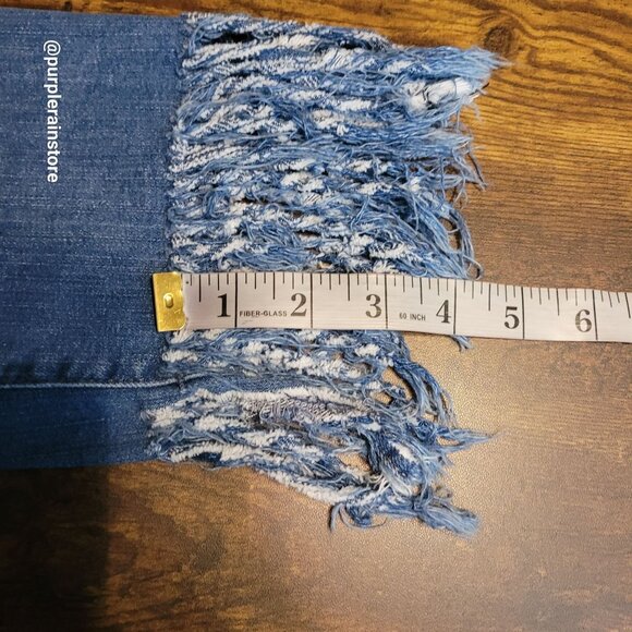 Mavi Jeans 27 Kerry Ankle Mid Rise Straight Fringe Hem Stretch Denim Boho Rodeo - Picture 11 of 12